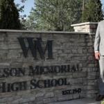 Matthew Hopewell outside of Wilson Memorial High School