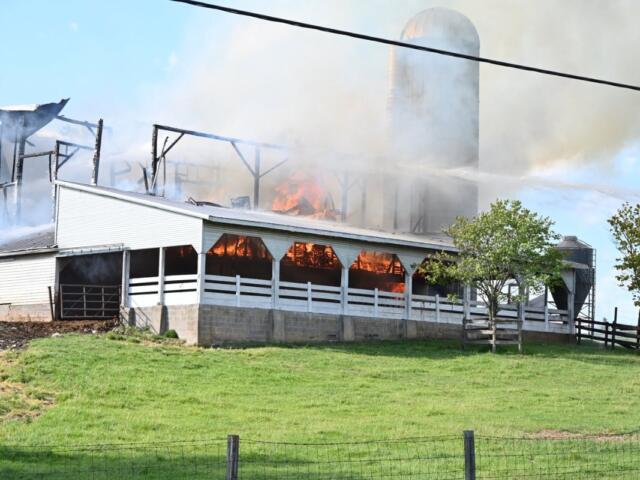 barn on fire