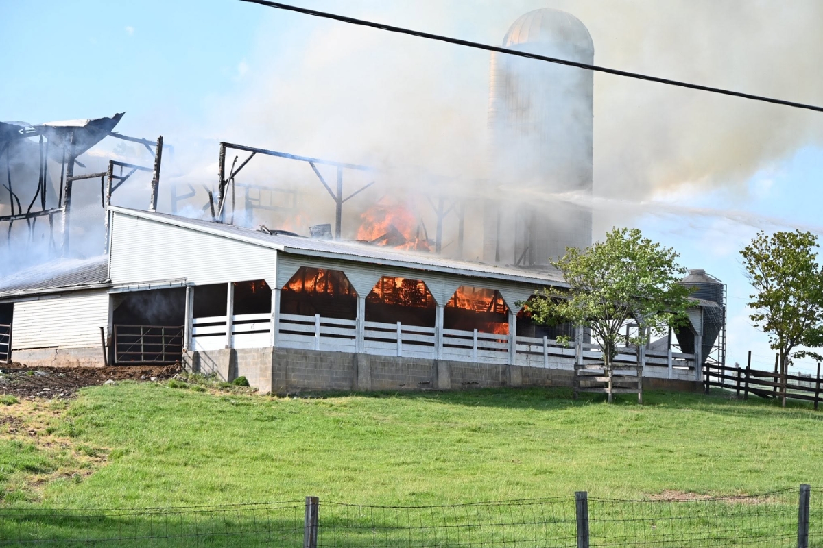 barn on fire