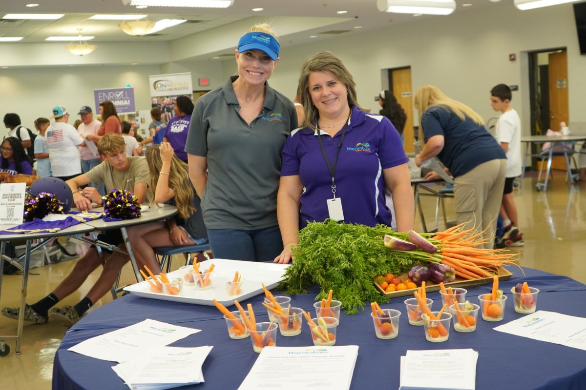 Waynesboro Public Schools staff members volunteer during the 2025 Back-to-School Bash