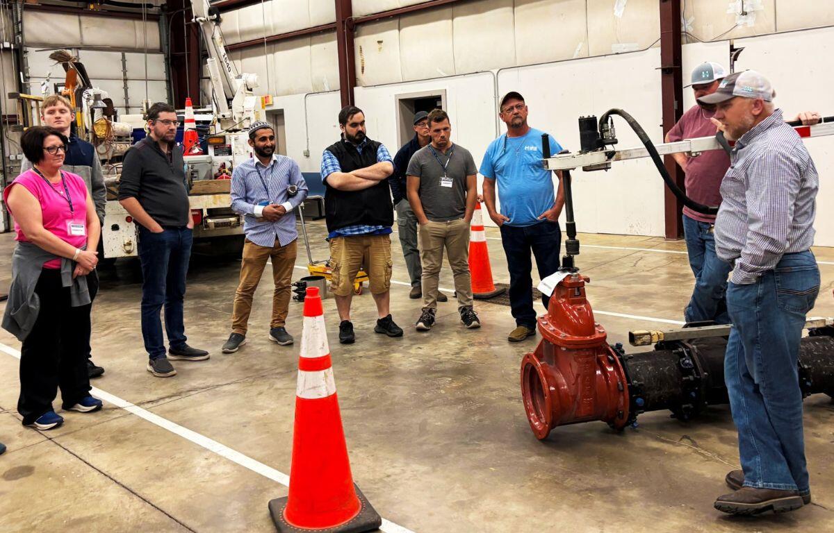 Citizen Academy visits the Harrisonburg Public Utilities shop to check out waterline infrastructure.