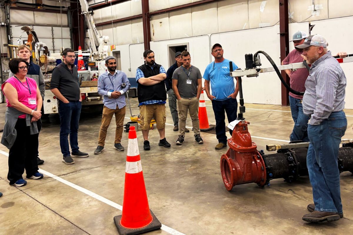 Citizen Academy visits the Harrisonburg Public Utilities shop to check out waterline infrastructure.