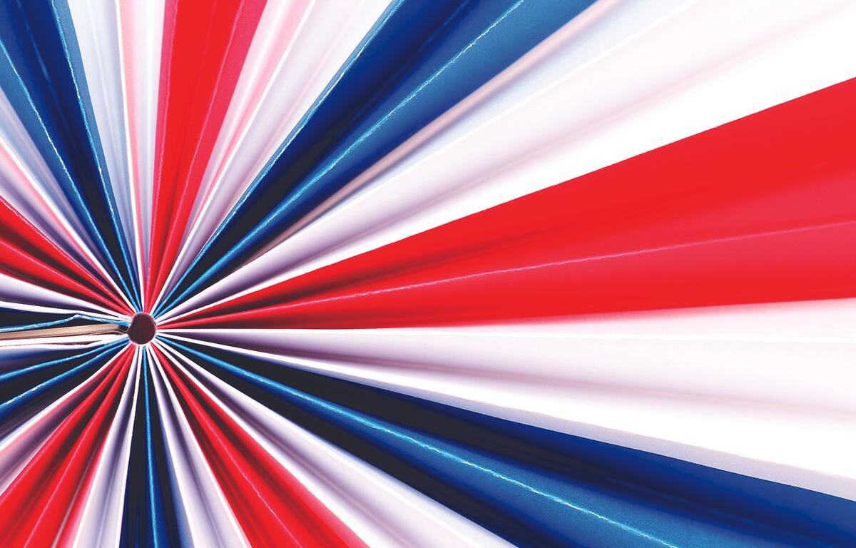 Red, white and blue banner
