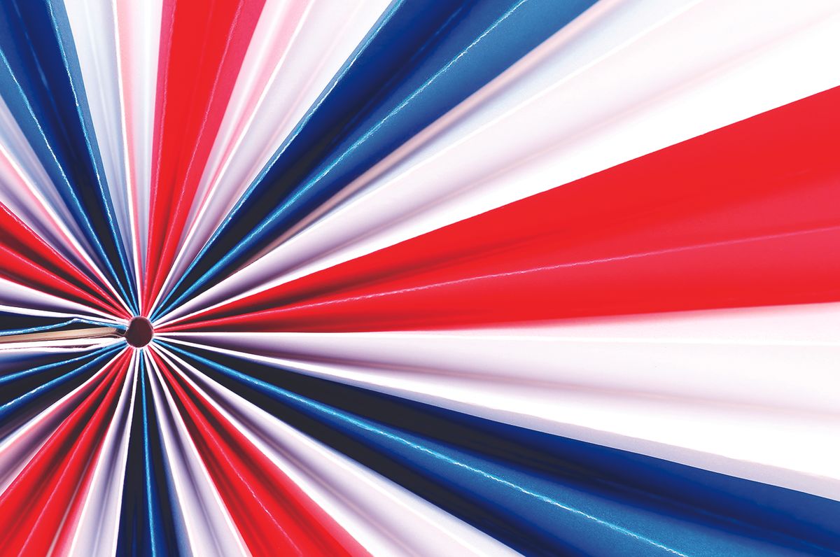 Red, white and blue banner