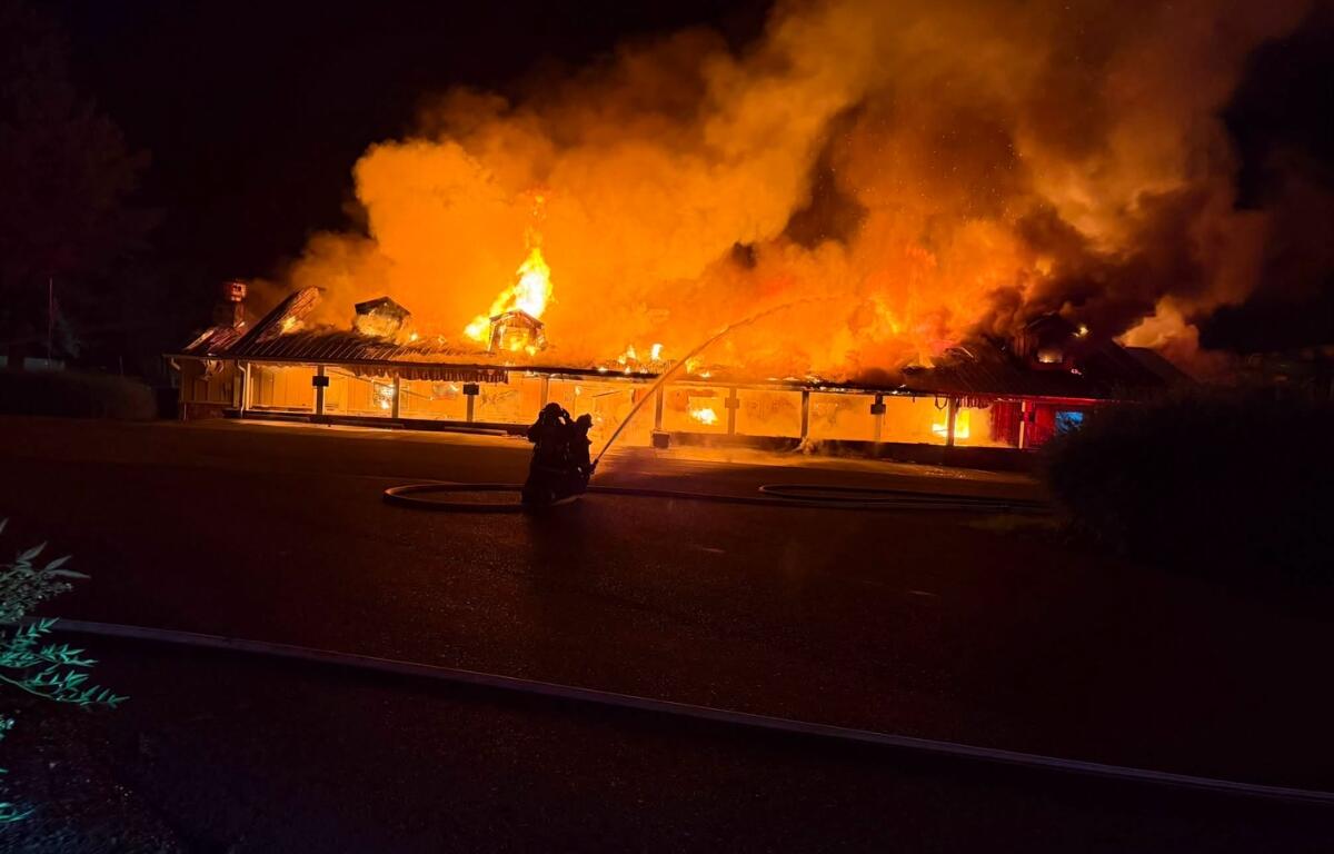 Yogi Bear Campground snack shop on fire.