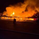 Yogi Bear Campground snack shop on fire.