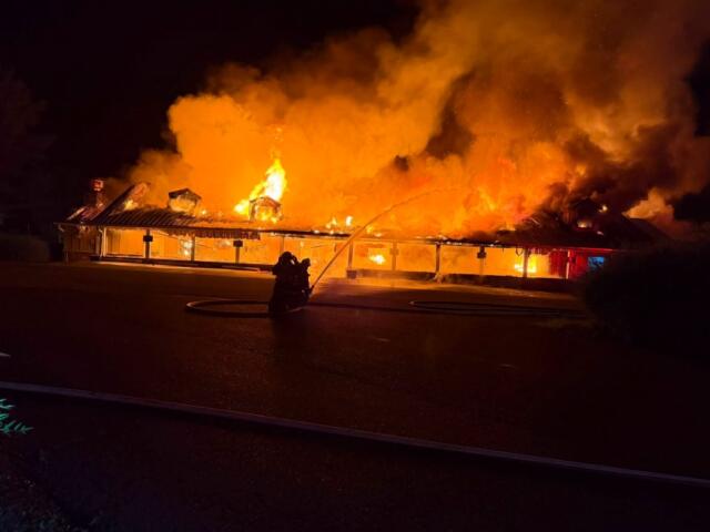 Yogi Bear Campground snack shop on fire.