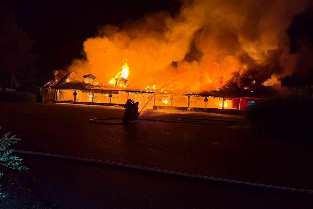Yogi Bear Campground snack shop on fire.