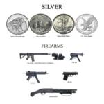 Images of the items stolen: 1 Oz. Silver Rounds - $12.00 per piece, up to 2,000 pieces. • Walking Liberty Half Dollars - $5.00 per piece, up to 1,040 pieces. • Mercury Dimes - $1.00 per piece, up to 17,600 pieces. • Firearms - Barrett Rec 7 with EOTech Sight (3x Multiplier): $1,000; PTR 9KT: $1,000; PTR 9CT: $1,000; Sig Saur 365: $400; Mossberg Shockwave: $300.