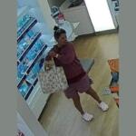 Woman on security footage in Ulta Beauty
