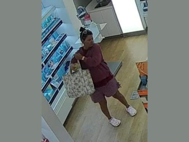 Woman on security footage in Ulta Beauty