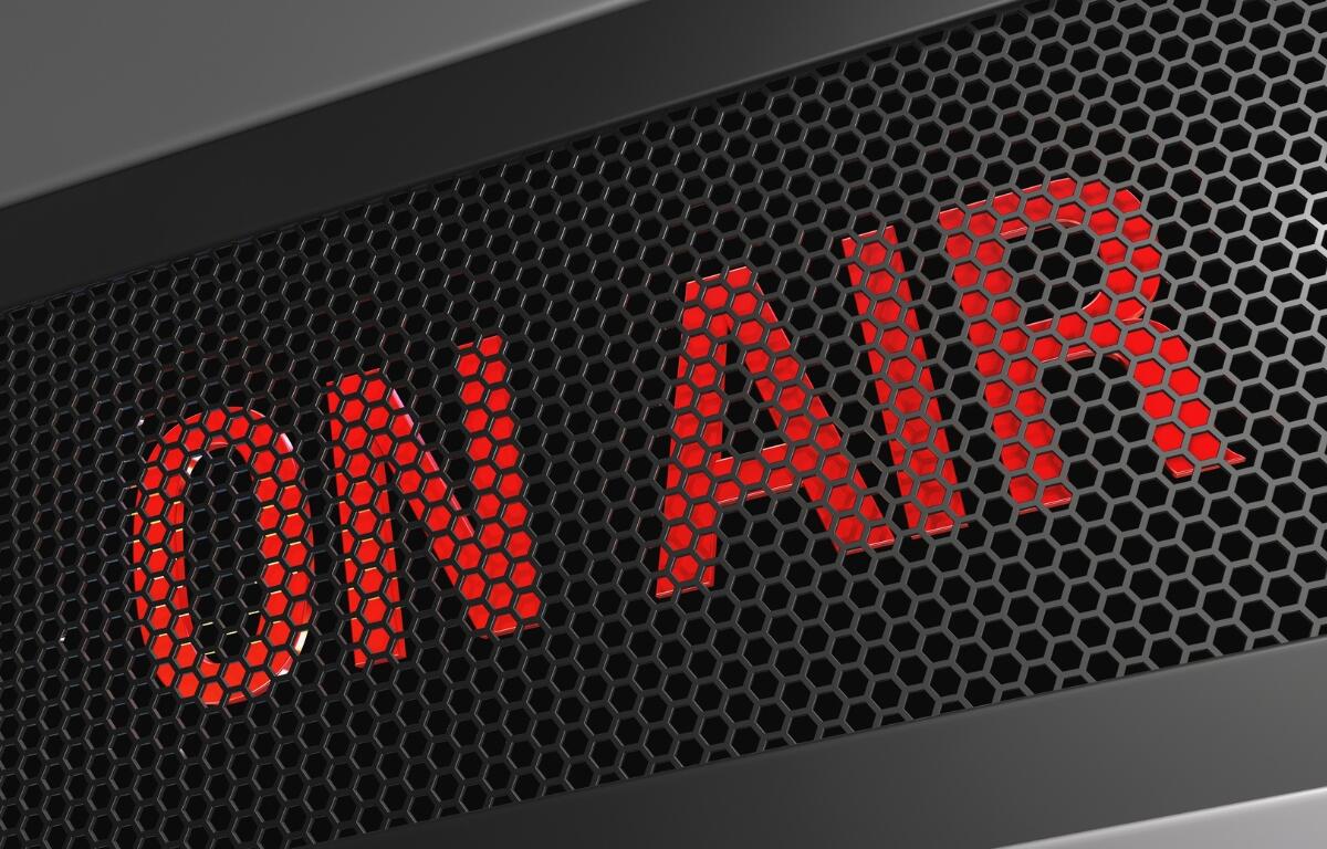 Up close of an On Air sign.