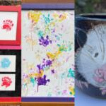Paintings and pottery for the auction.