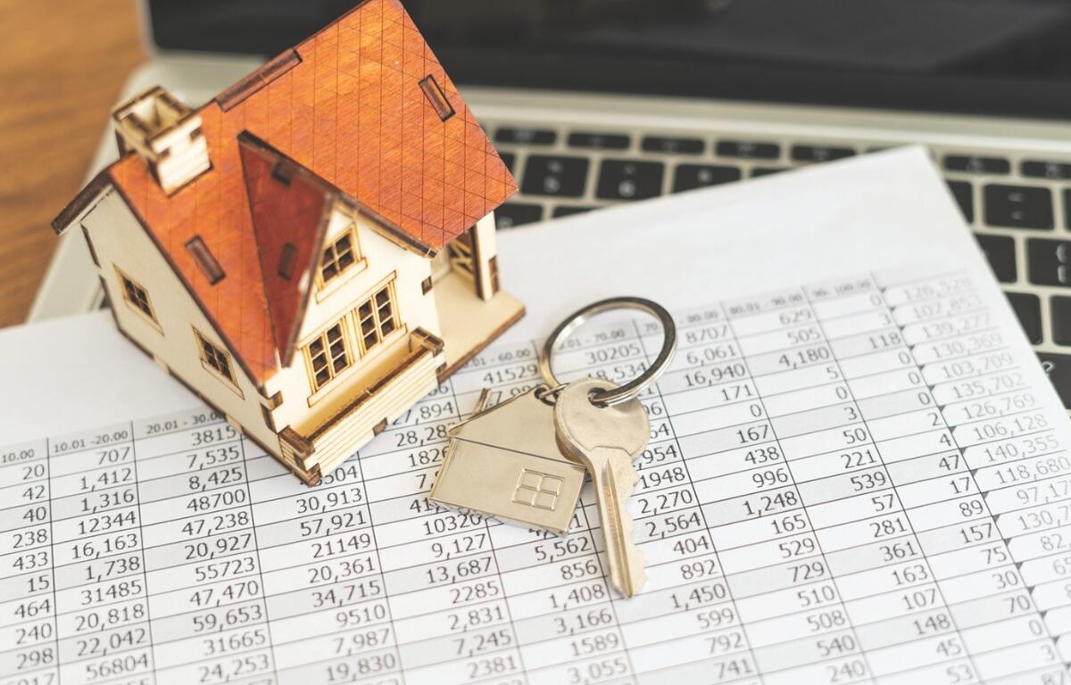 House keys sit on a paper.