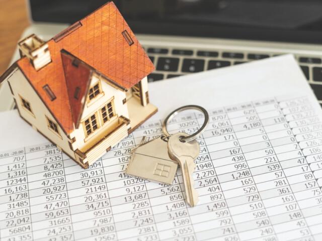 House keys sit on a paper.