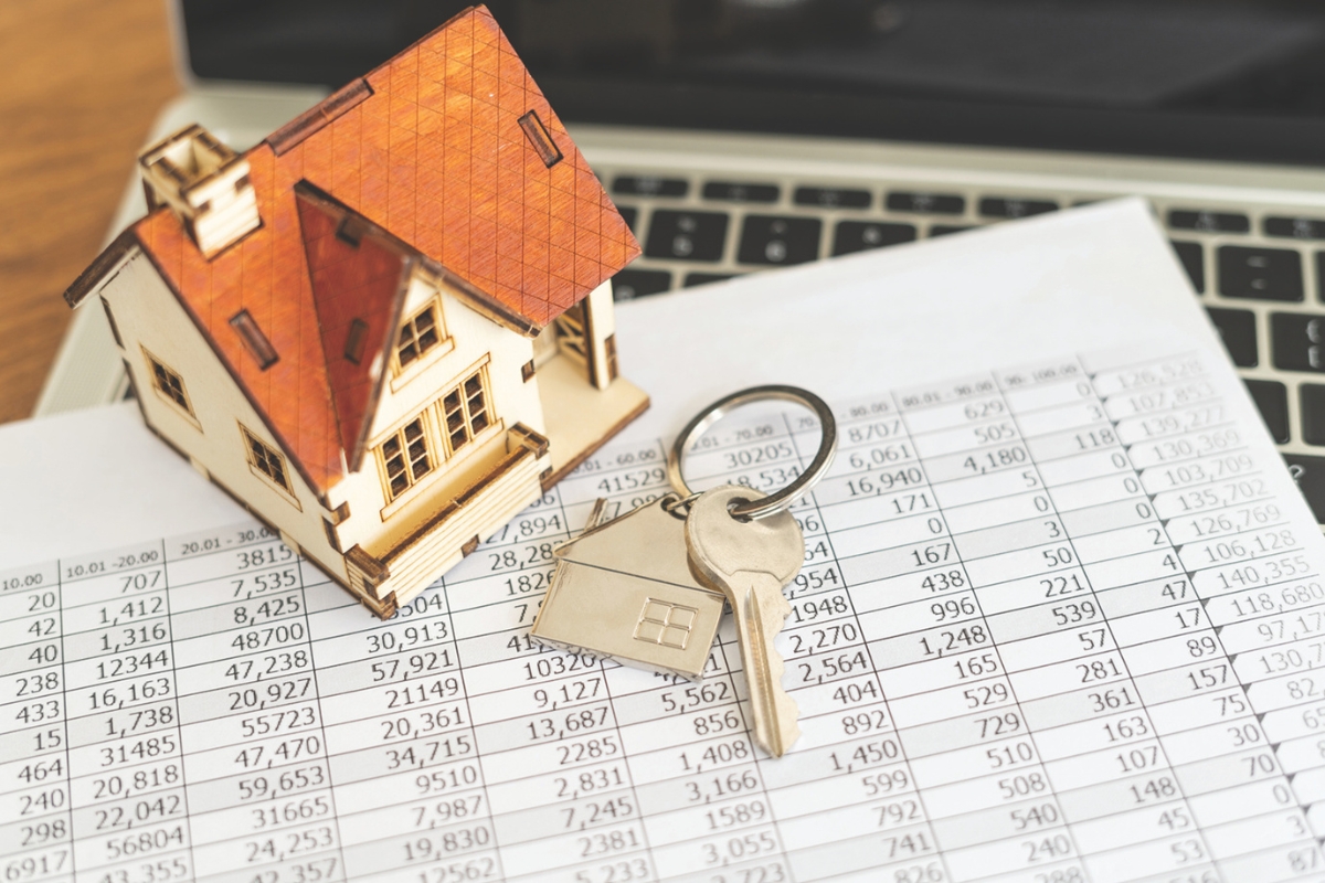 House keys sit on a paper.