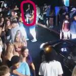Suspect circled in security footage at a party