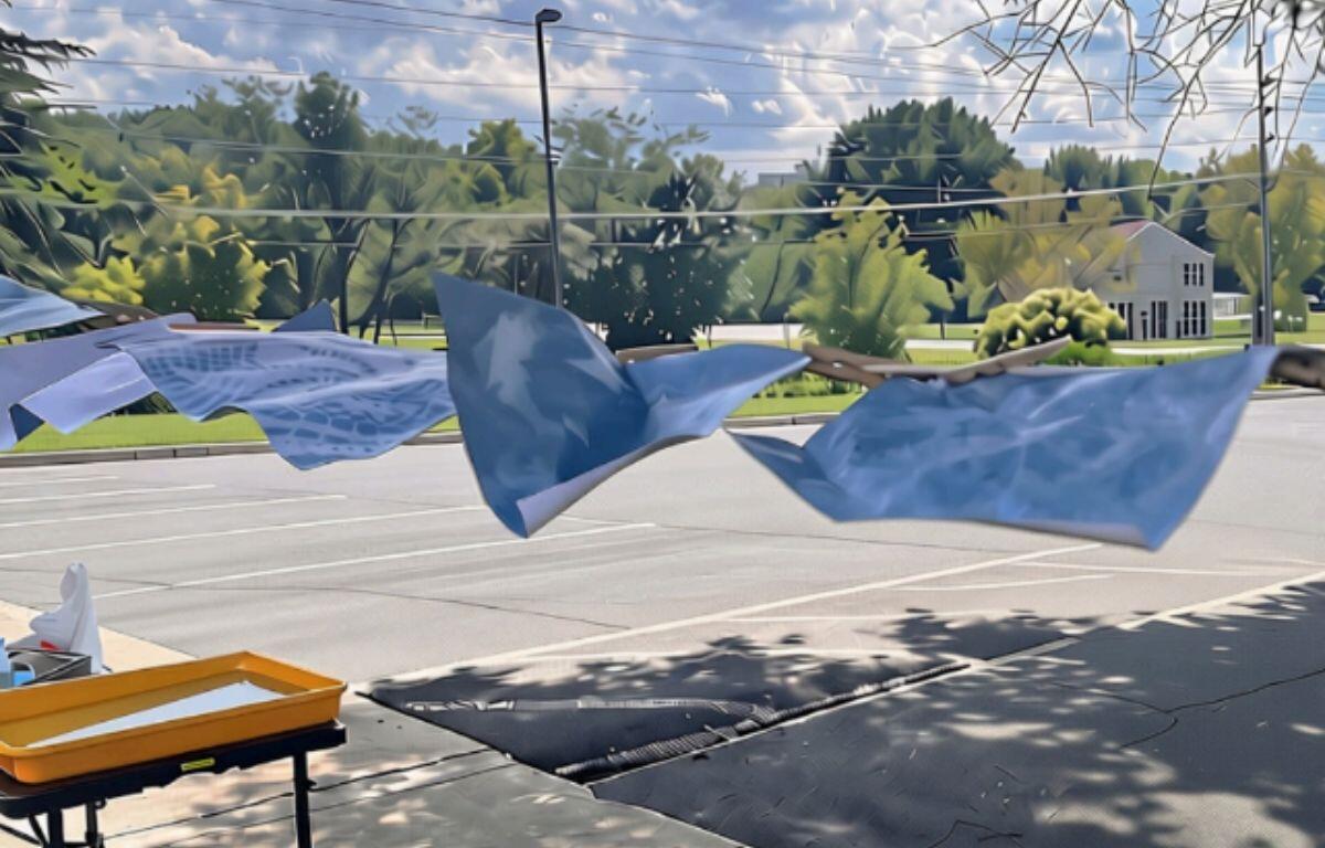 Artwork drying in the wind