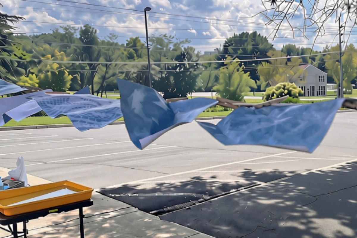 Artwork drying in the wind