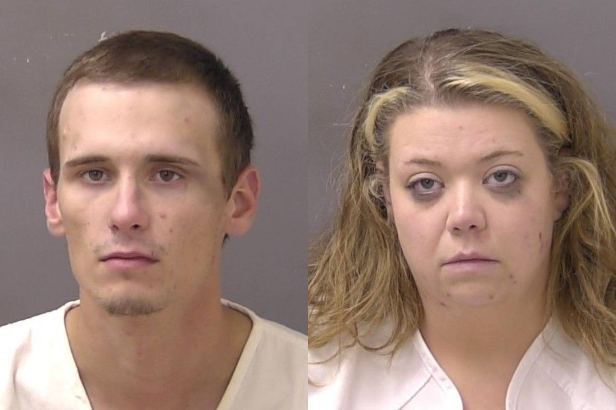 Mugshots of Zachary White and Megan Ball