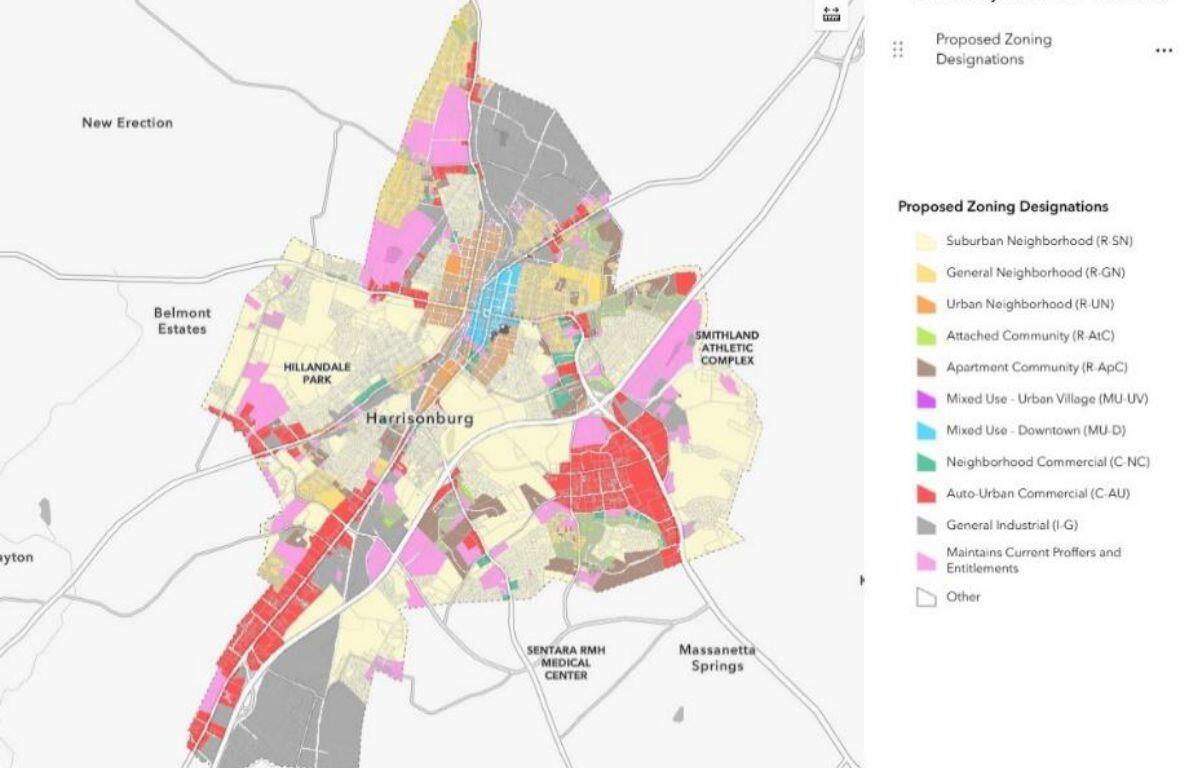 An image of the proposed zoning map, which community members will get to review and provide feedback on at the engagement meetings in October.