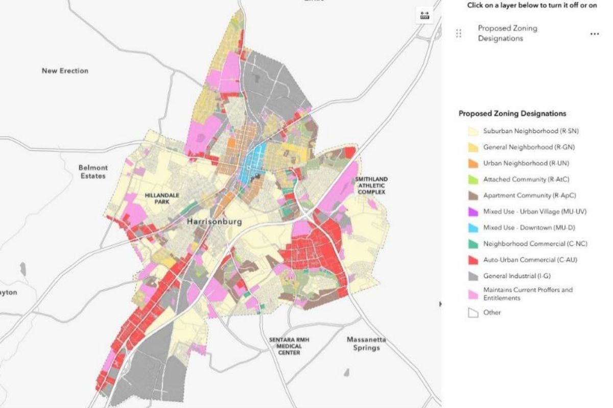 An image of the proposed zoning map, which community members will get to review and provide feedback on at the engagement meetings in October.