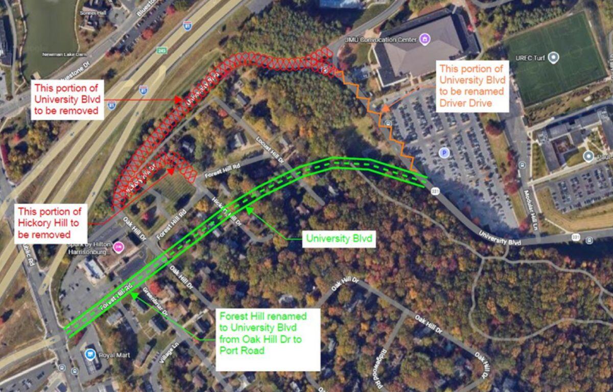 University Boulevard Realignment Map