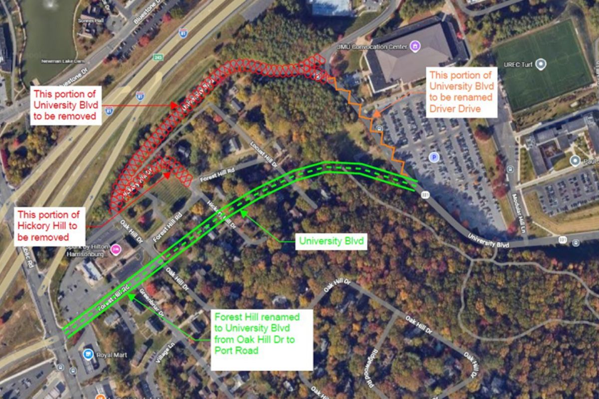 University Boulevard Realignment Map