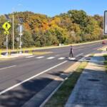 Person walking on crosswalk