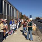 Beth Macy joining the Rocktown Raging Grannies protest